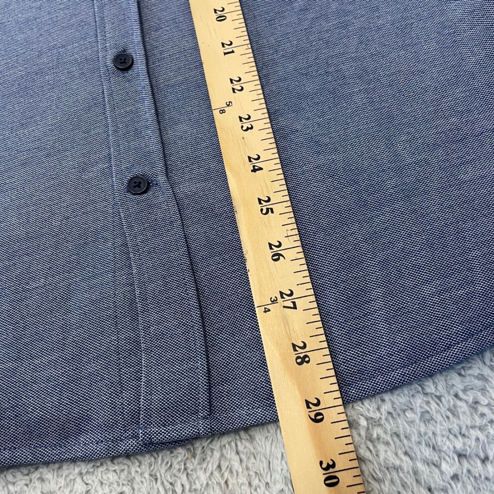 Unbound Merino Wool Blend Shirt Mens Medium Blue Long Sleeve Button Up Stretch - Picture 9 of 11